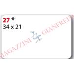 BUSTA DI ETICHETTE MARKIN COD. 27 MM 34 X 21, SU FOGLIO, 200 ETICHETTE AUTOADESIVE